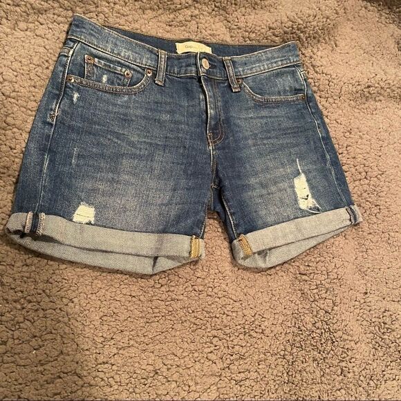 GAP Jean 5”Shorts Sz 24 Distressed Cuffed Leg - Picture 5 of 12